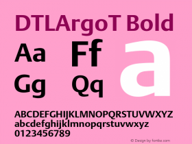 DTLArgoT Bold 001.000 Font Sample