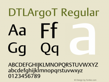 DTLArgoT Regular DTLArgoT Font Sample