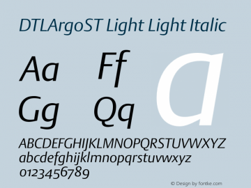 DTLArgoST Light Light Italic 001.000图片样张