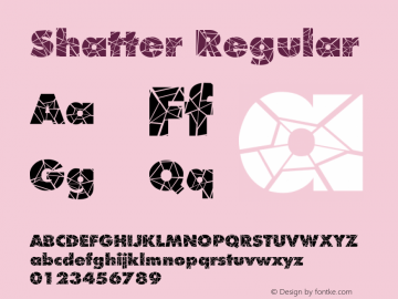 Shatter Regular Weatherly Systems, Inc.  6/14/95 Font Sample