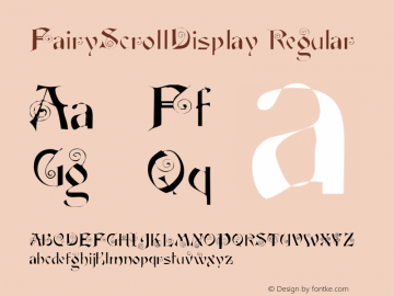 FairyScrollDisplay Regular Macromedia Fontographer 4.1 7/2/96 Font Sample