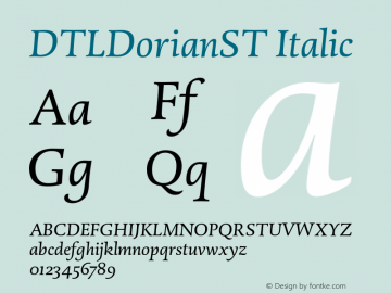 DTLDorianST Italic 001.000 Font Sample