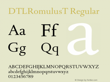 DTLRomulusT Regular 001.001 Font Sample