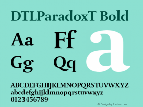 DTLParadoxT Bold 001.000 Font Sample