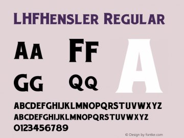 LHFHensler Regular 001.000 Font Sample