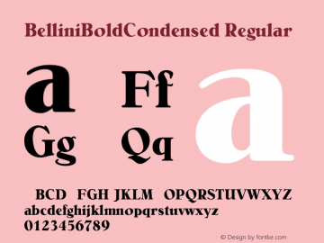 BelliniBoldCondensed Regular April 9, 1993 v1.1i图片样张