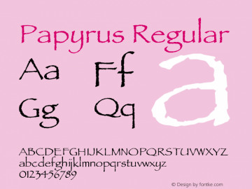 Papyrus Regular Version 1.0图片样张