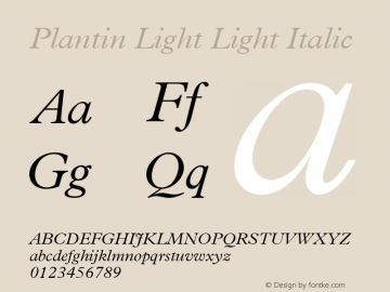Plantin Light Light Italic 001.000图片样张