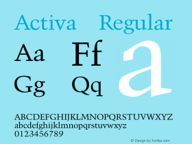 Activa Regular Converted from D:\FONTTEMP\ACTIVA.TF1 by ALLTYPE Font Sample