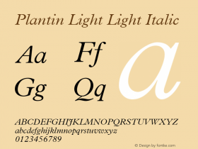 Plantin Light Light Italic 001.000图片样张