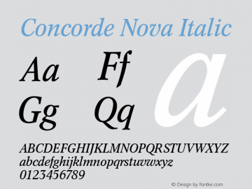 Concorde Nova Italic Version 001.000图片样张