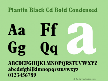 Plantin Black Cd Bold Condensed 001.000图片样张