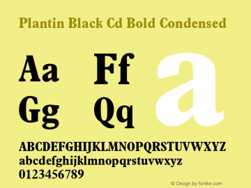 Plantin Black Cd Bold Condensed 001.000图片样张