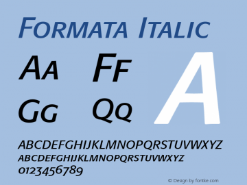 Formata Italic Version 001.000 Font Sample