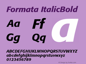 Formata ItalicBold Version 001.001 Font Sample