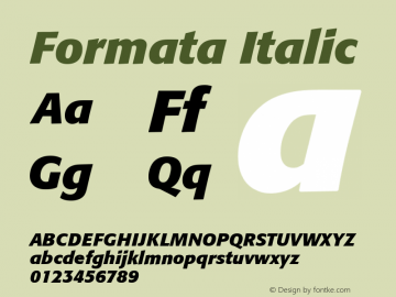Formata Italic Version 001.001 Font Sample