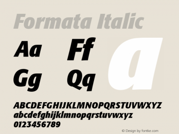 Formata Italic Version 001.000 Font Sample