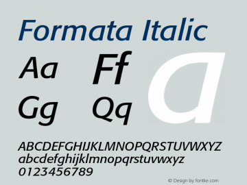 Formata Italic 001.001 Font Sample