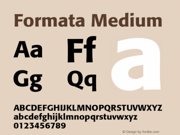 Formata Medium Version 001.001 Font Sample