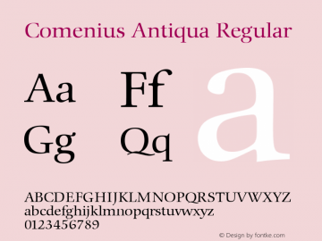 Comenius Antiqua Regular Version 001.000图片样张