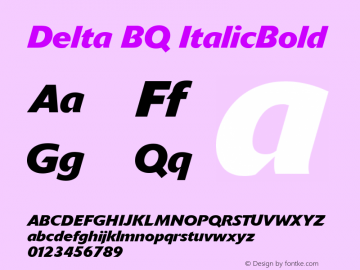 Delta BQ ItalicBold Version 001.000图片样张