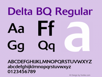 Delta BQ Regular 001.000 Font Sample