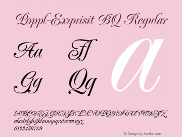 Poppl-Exquisit BQ Regular Version 001.000 Font Sample