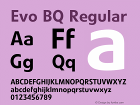 Evo BQ Regular 001.000 Font Sample