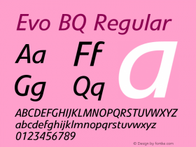 Evo BQ Regular 001.000 Font Sample