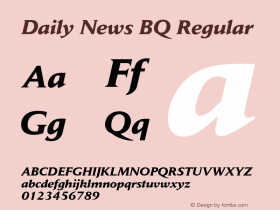 Daily News BQ Regular 001.000 Font Sample