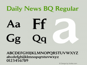 Daily News BQ Regular Version 001.000 Font Sample