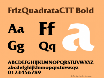 FrizQuadrataCTT Bold TrueType Maker version 3.00.00图片样张