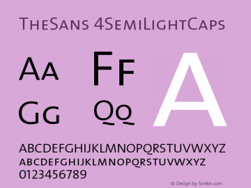 TheSans 4SemiLightCaps Version 1.0 Font Sample
