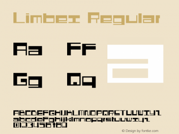 Limbex Regular Macromedia Fontographer 4.1.5 10.03.2001 Font Sample