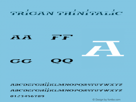 trigan ThinItalic Macromedia Fontographer 4.1.4 08.01.2001 Font Sample