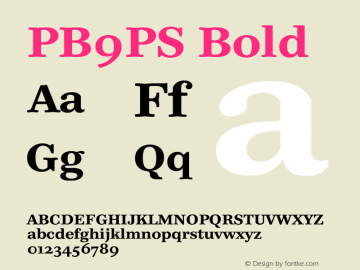 PB9PS Bold 001.001 Font Sample