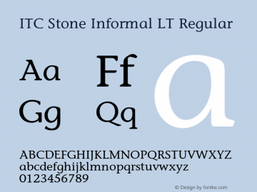 ITC Stone Informal LT Regular 006.000 Font Sample