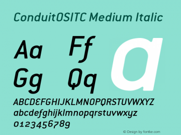 ConduitOSITC Medium Italic 001.000 Font Sample