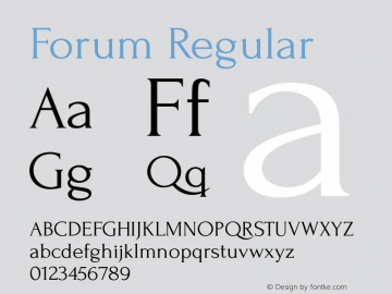 Forum Regular Version 1.000 Font Sample