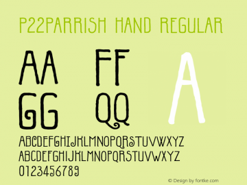 P22Parrish Hand Regular 001.000 Font Sample