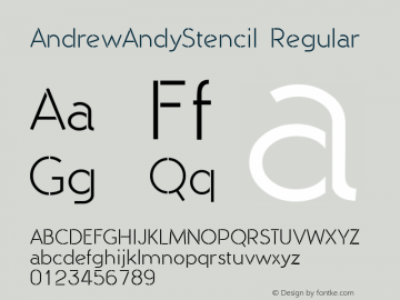 AndrewAndyStencil Regular Macromedia Fontographer 4.1.3 7/10/96图片样张