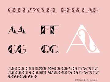 GlitzyCurl Regular Altsys Fontographer 3.5  11/13/92图片样张