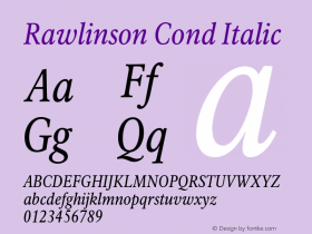 Rawlinson Cond Italic OTF 1.000;PS 001.000;Core 1.0.29图片样张