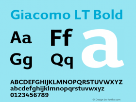 Giacomo LT Bold OTF 1.100;PS 001.001;Core 1.0.29 Font Sample