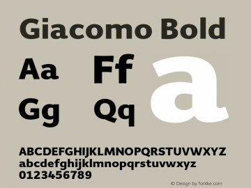Giacomo Bold OTF 1.100;PS 001.001;Core 1.0.29 Font Sample