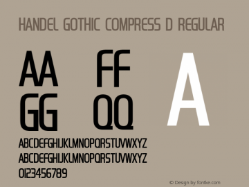 Handel Gothic Compress D Regular Version 001.005图片样张