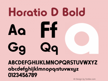 Horatio D Bold 001.005 Font Sample