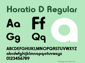 Horatio D Regular Version 1.05 Font Sample