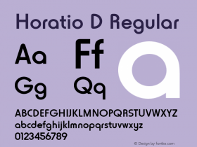 Horatio D Regular Version 1.05 Font Sample