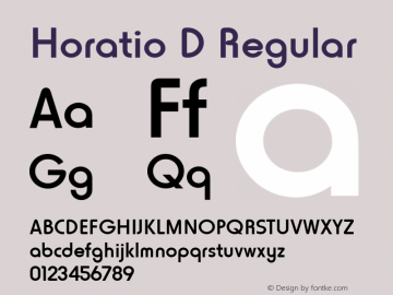 Horatio D Regular 001.005 Font Sample